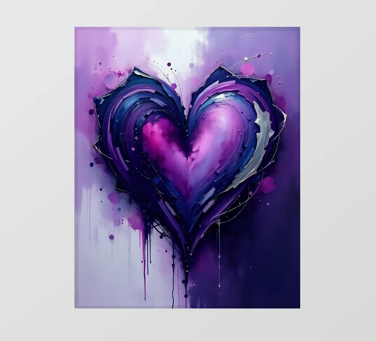 cuore_viola_argento_1 telo in pvc da Pink- und LoveArt by LK