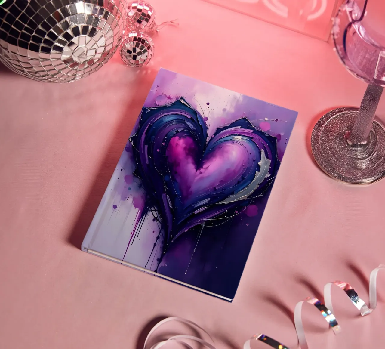 cuore_viola_argento_1 diario da Pink- und LoveArt by LK