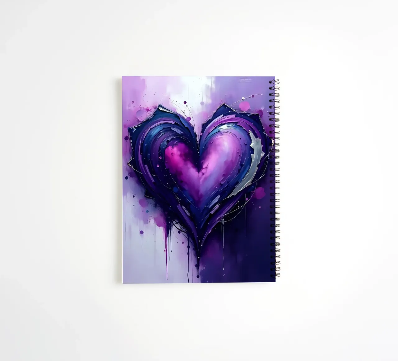 cuore_viola_argento_1 diario ad anelli da Pink- und LoveArt by LK
