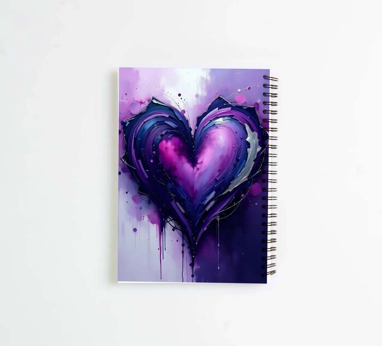 cuore_viola_argento_1 diario ad anelli da Pink- und LoveArt by LK