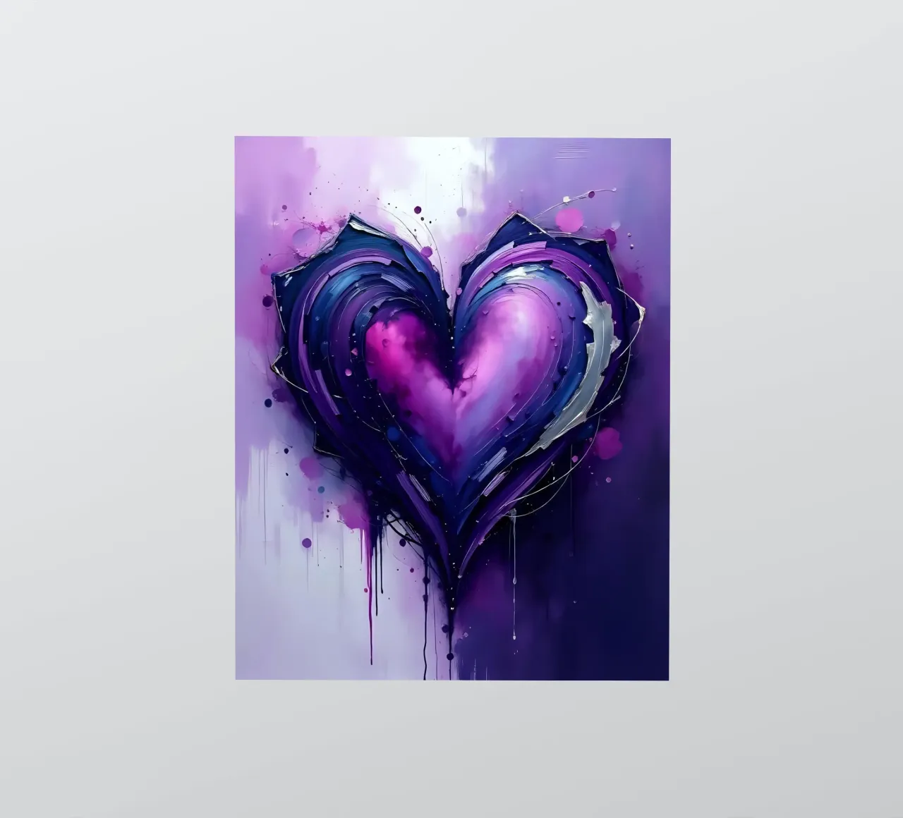 cuore_viola_argento_1 adesivo da Pink- und LoveArt by LK