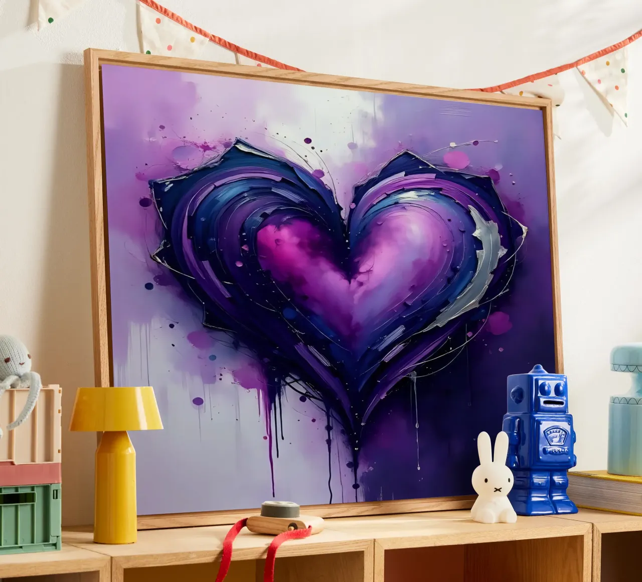 cuore_viola_argento_1 plexiglass da Pink- und LoveArt by LK