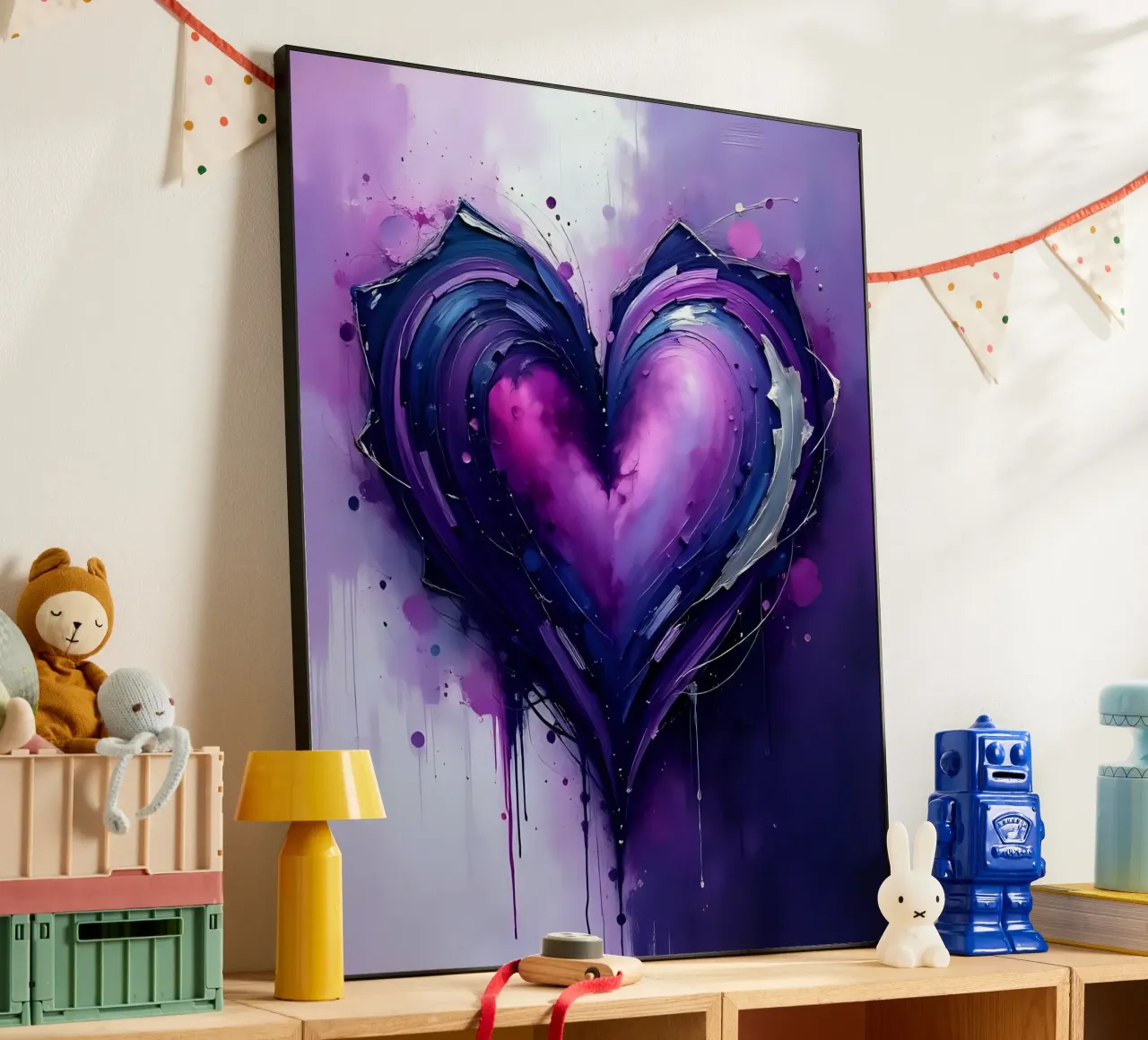 cuore_viola_argento_1 alluminio dibond da Pink- und LoveArt by LK