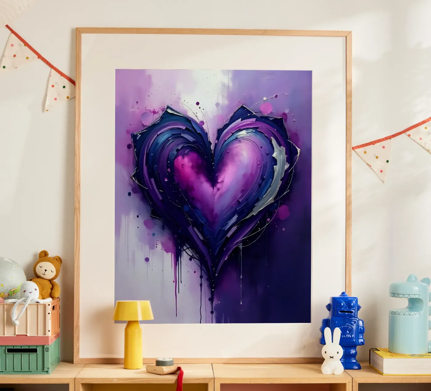 cuore_viola_argento_1 poster da Pink- und LoveArt by LK