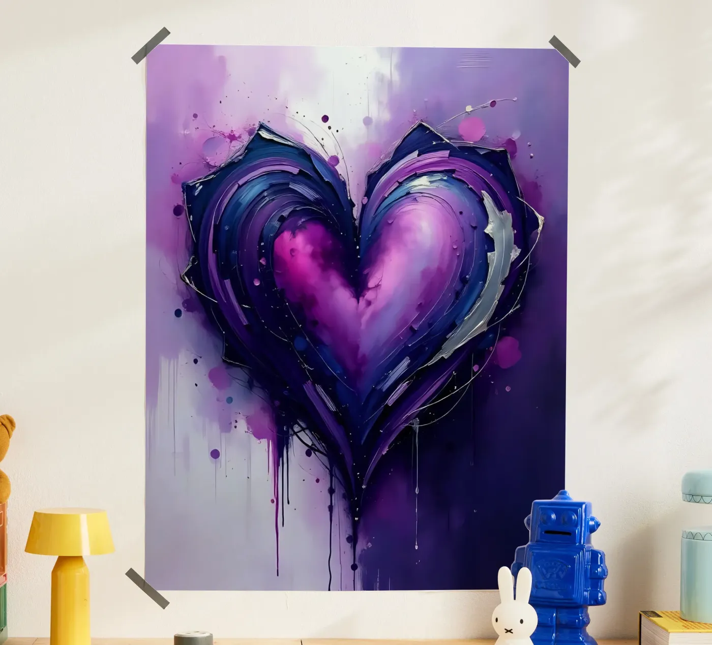 cuore_viola_argento_1 poster da Pink- und LoveArt by LK