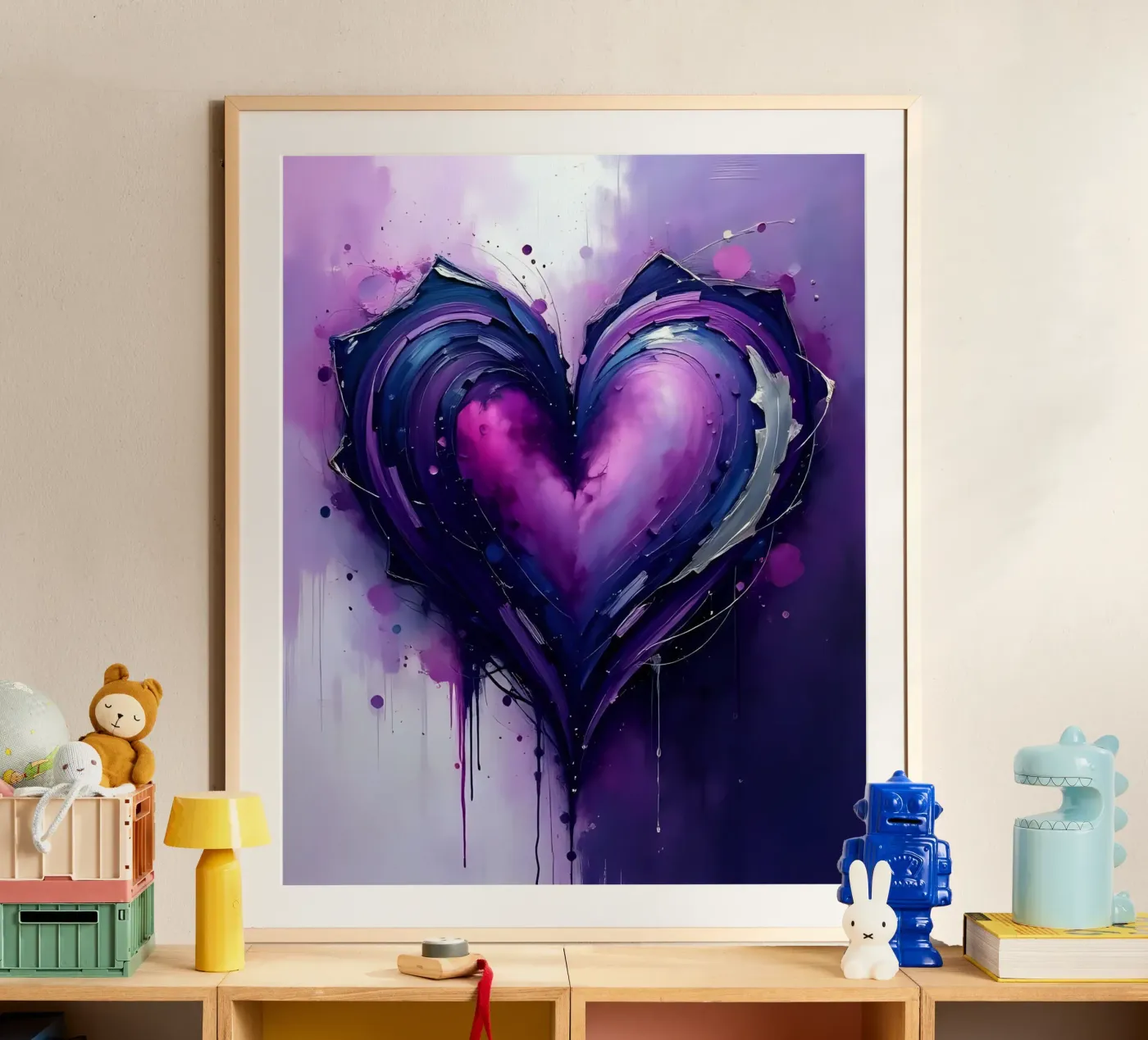 cuore_viola_argento_1 poster da Pink- und LoveArt by LK