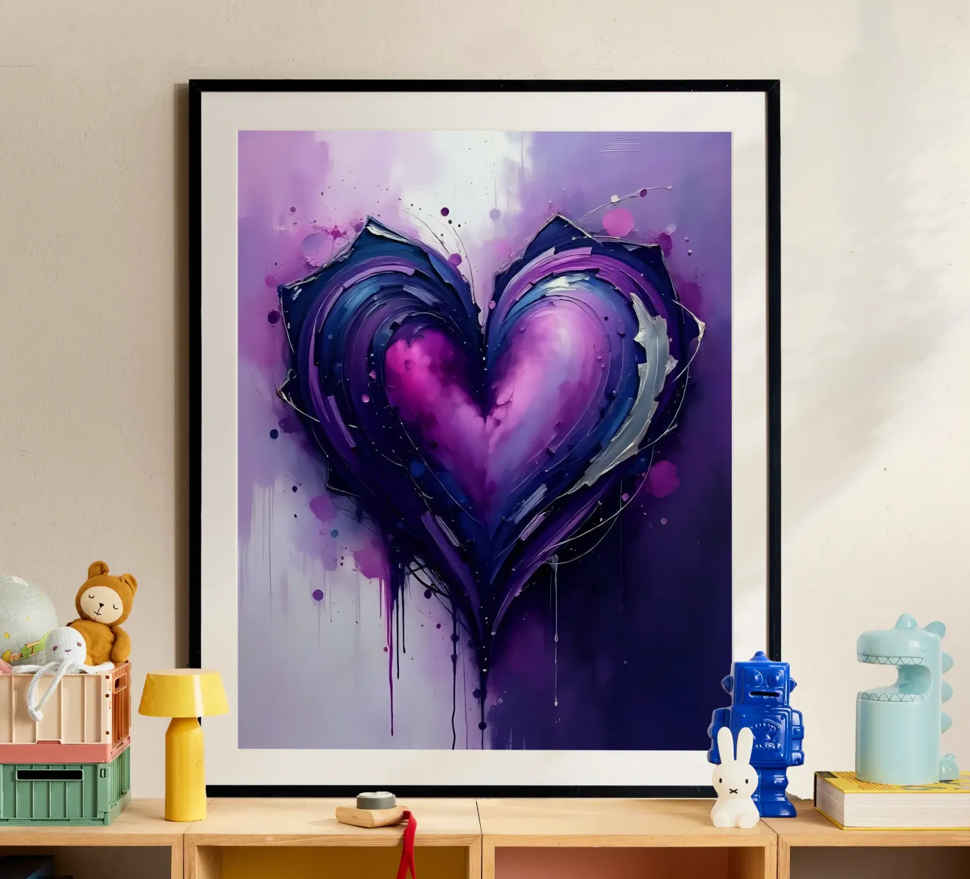 cuore_viola_argento_1 poster da Pink- und LoveArt by LK