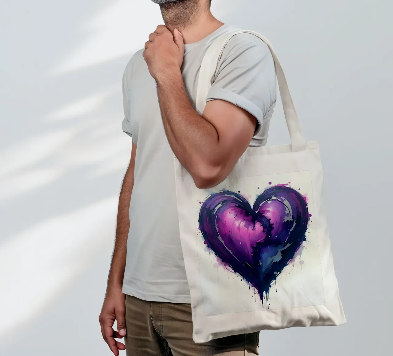 cuore_viola_argento_2 borsa in juta da Pink- und LoveArt by LK