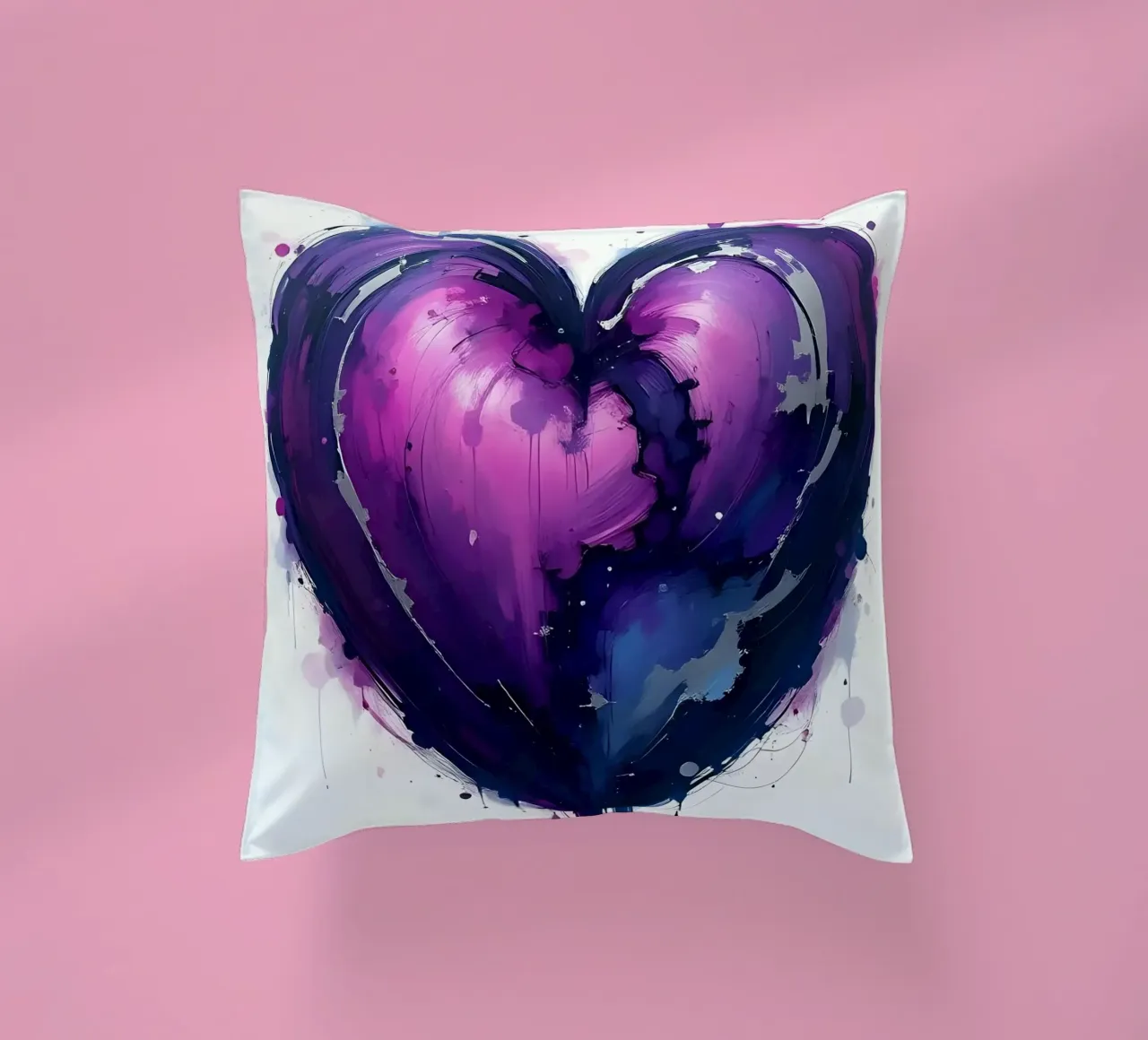 hart_paars_zilver_2 kussen van Pink- und LoveArt by LK