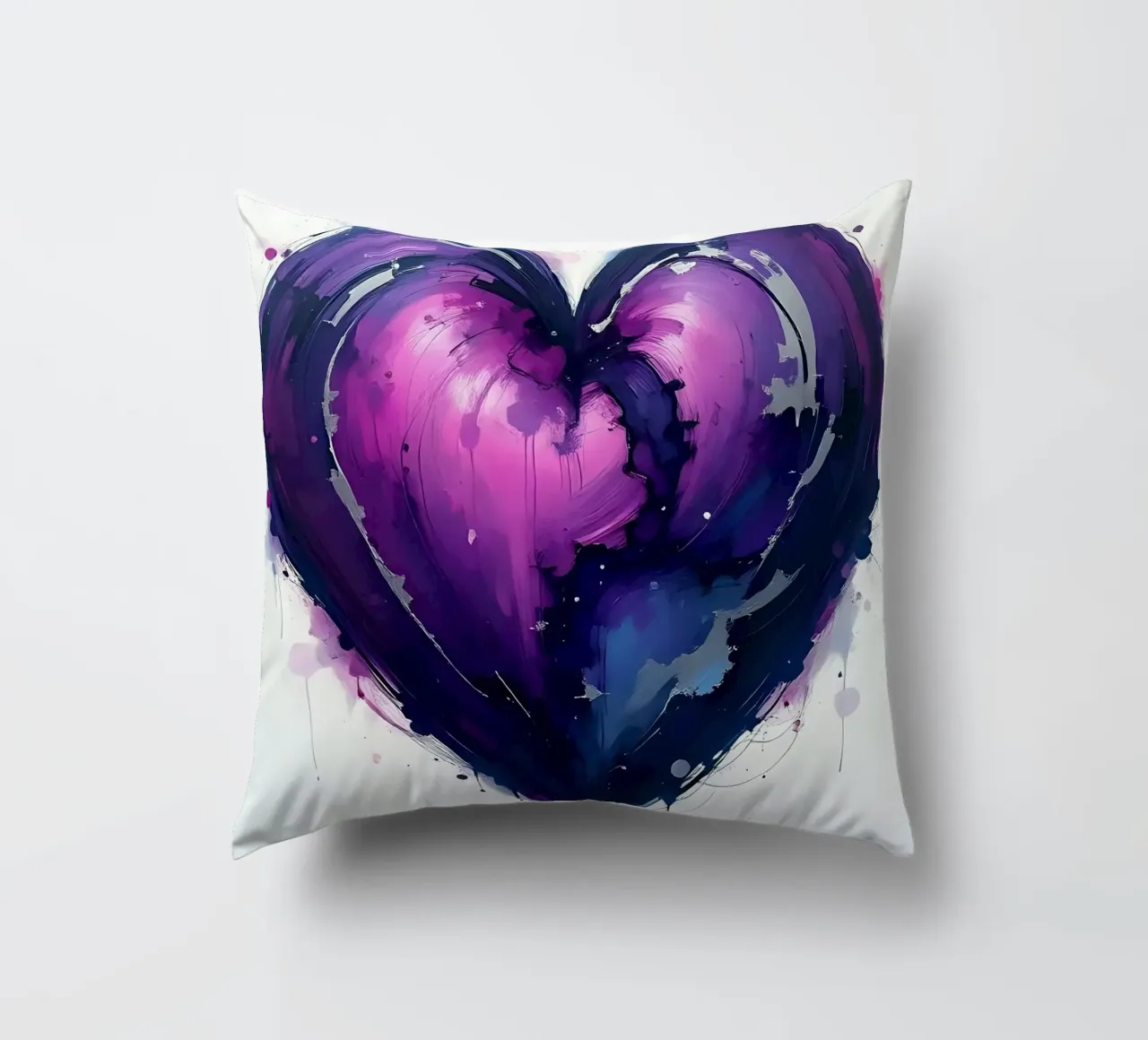 hart_paars_zilver_2 kussen van Pink- und LoveArt by LK