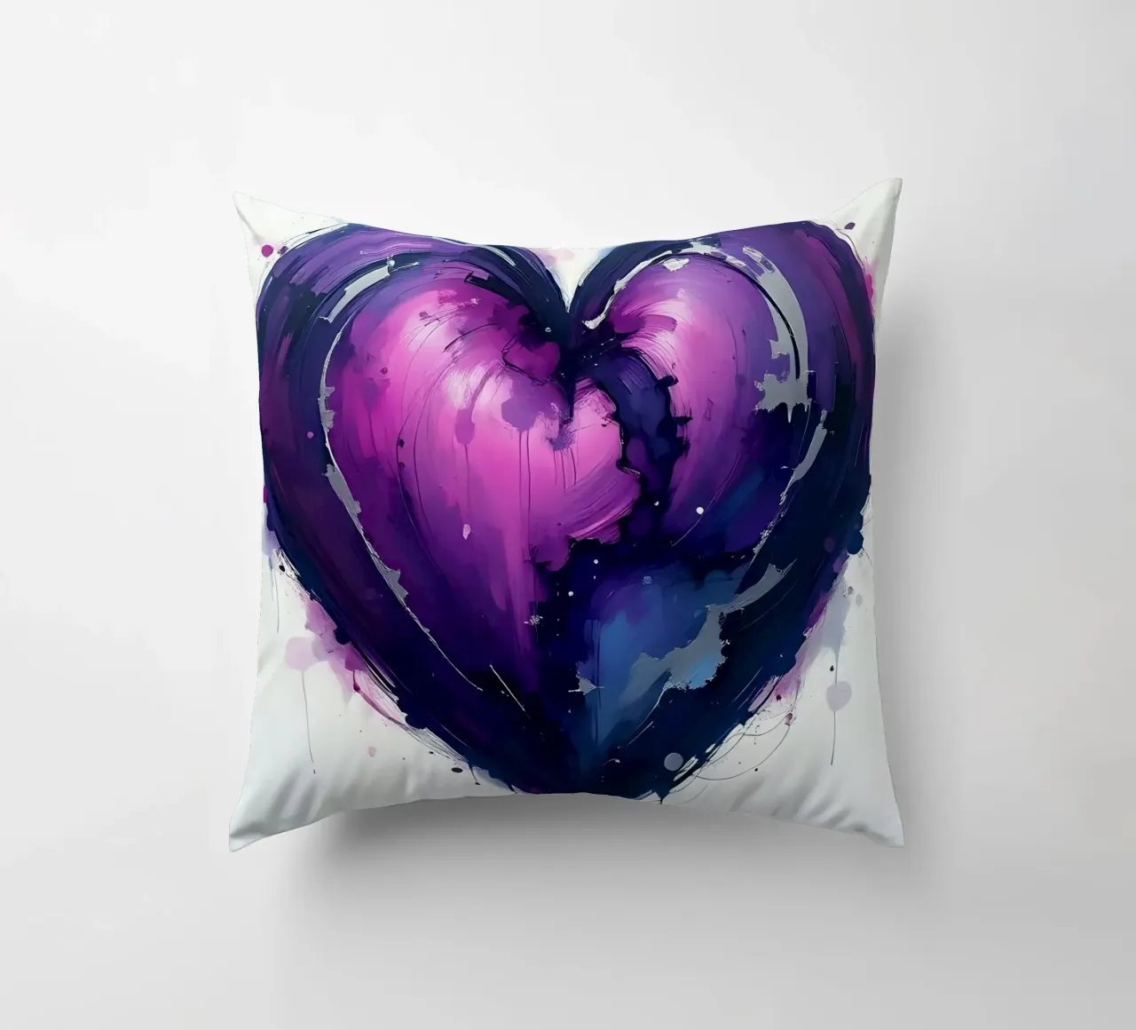 hart_paars_zilver_2 kussen van Pink- und LoveArt by LK