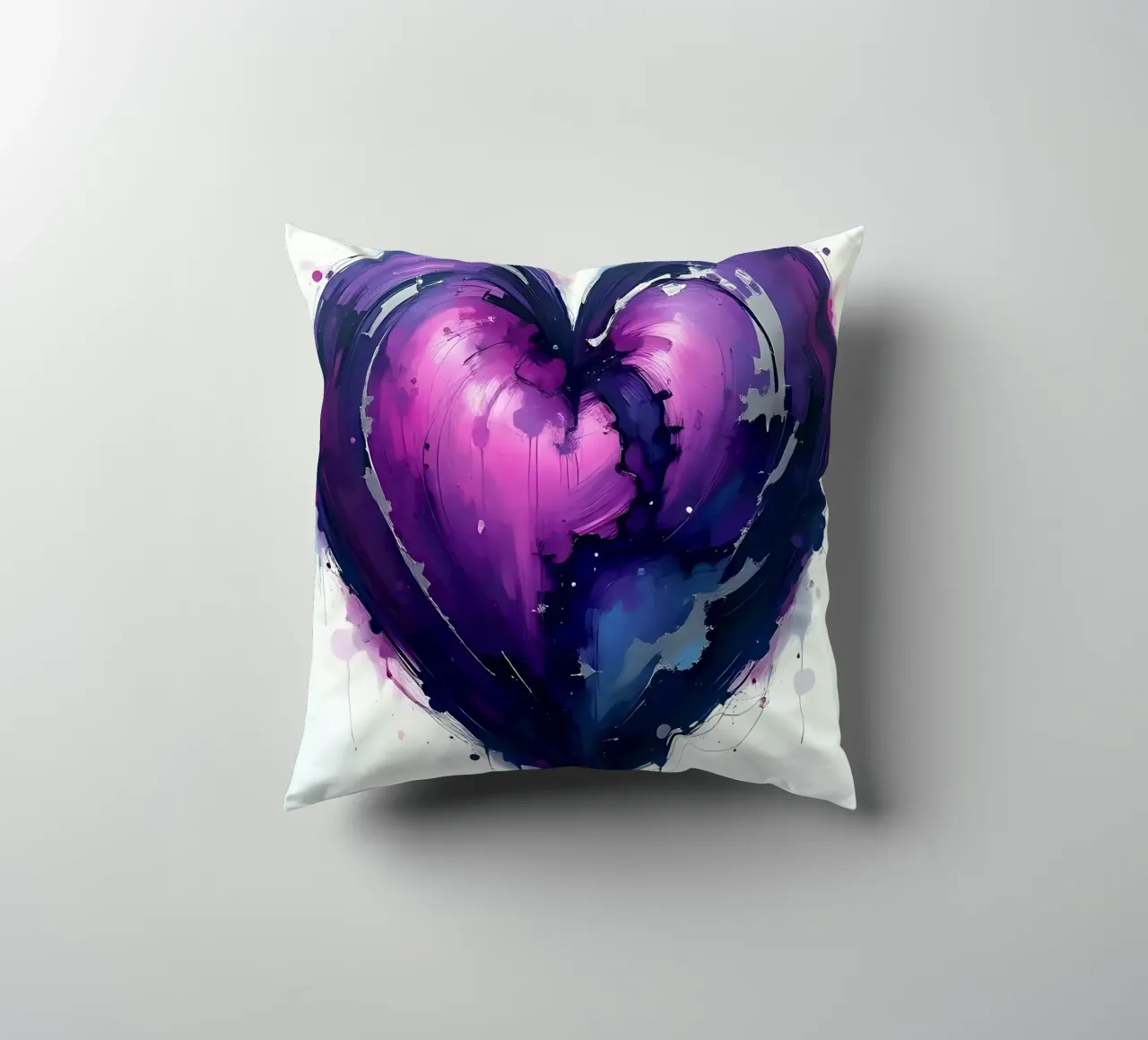 hart_paars_zilver_2 kussen van Pink- und LoveArt by LK