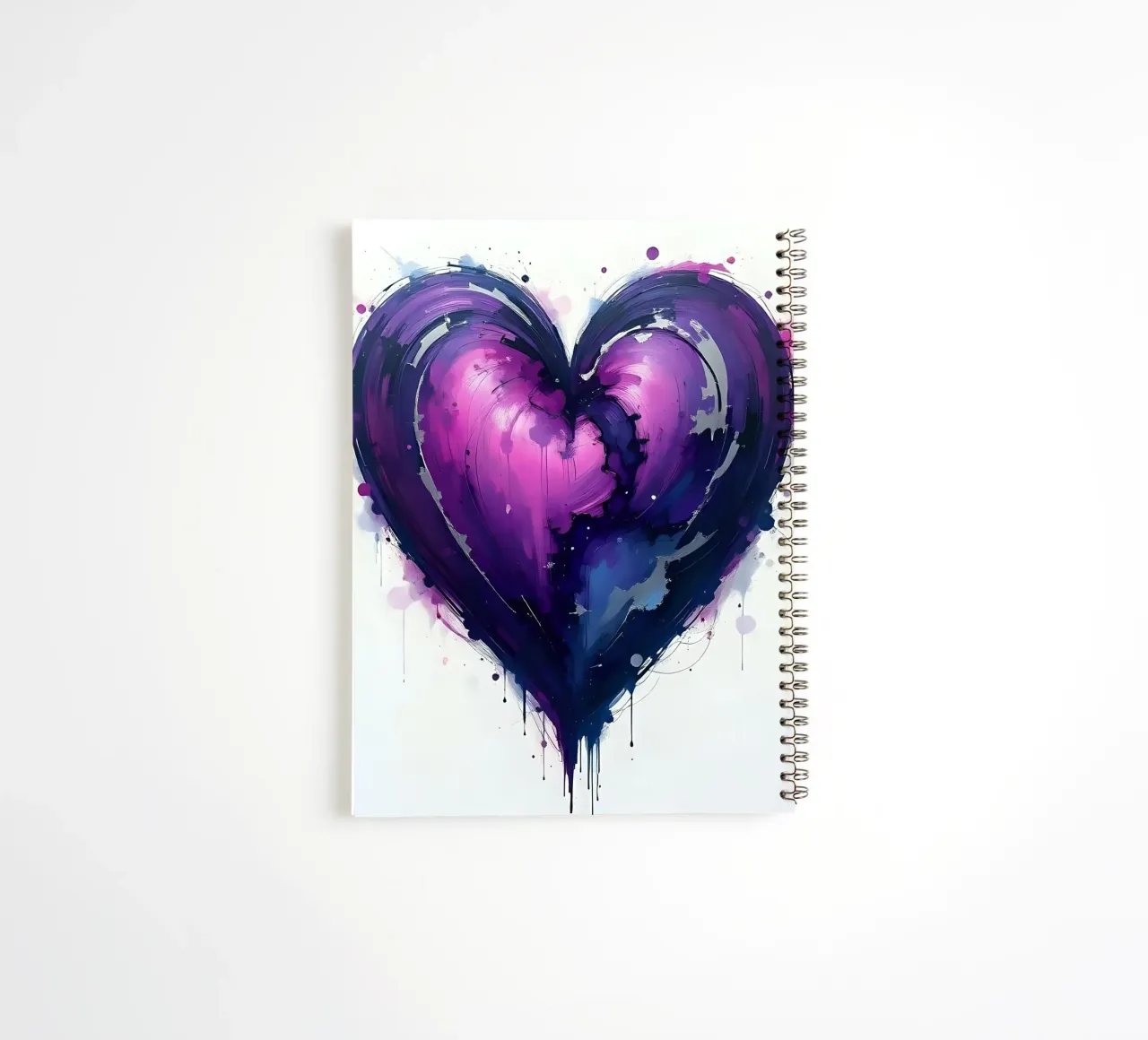 cuore_viola_argento_2 diario ad anelli da Pink- und LoveArt by LK