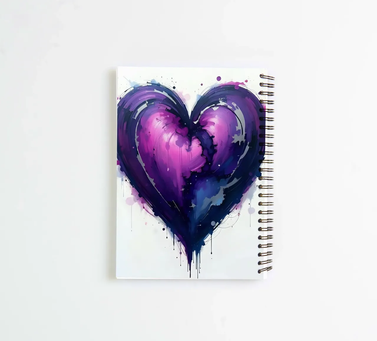 cuore_viola_argento_2 diario ad anelli da Pink- und LoveArt by LK
