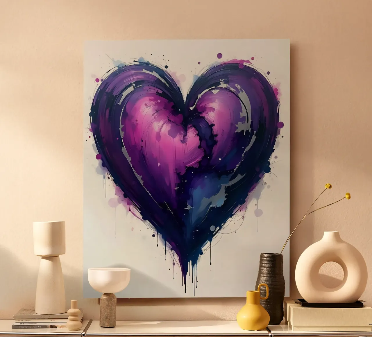 cuore_viola_argento_2 alluminio dibond da Pink- und LoveArt by LK
