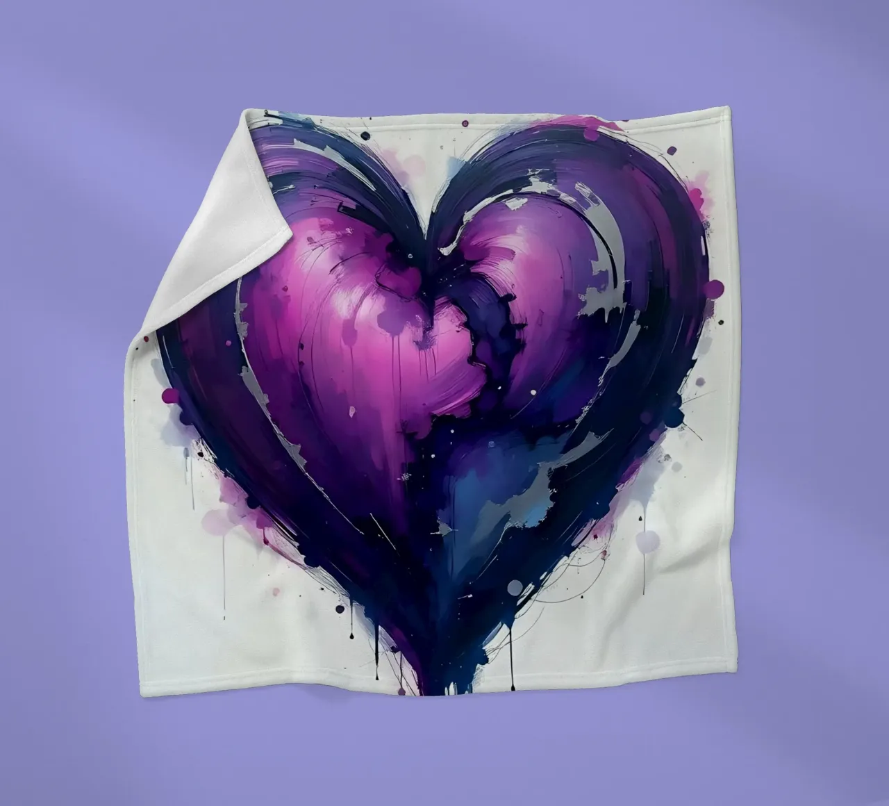 cuore_viola_argento_2 coperta in pile da Pink- und LoveArt by LK