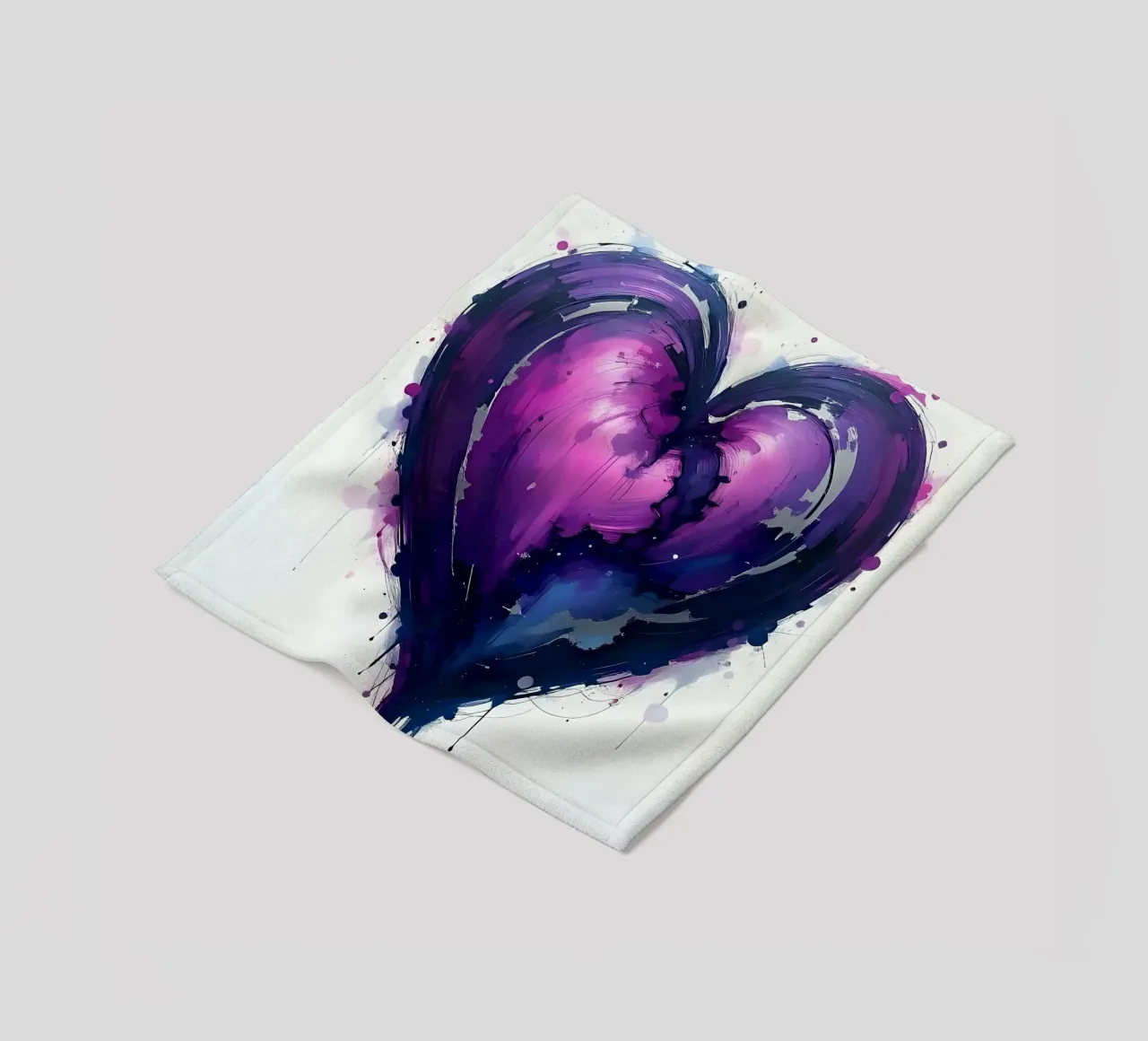 cuore_viola_argento_2 coperta in pile da Pink- und LoveArt by LK