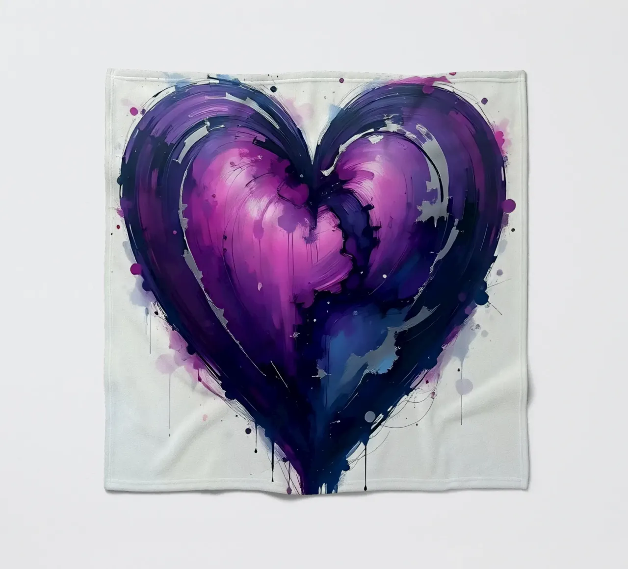 cuore_viola_argento_2 coperta in pile da Pink- und LoveArt by LK