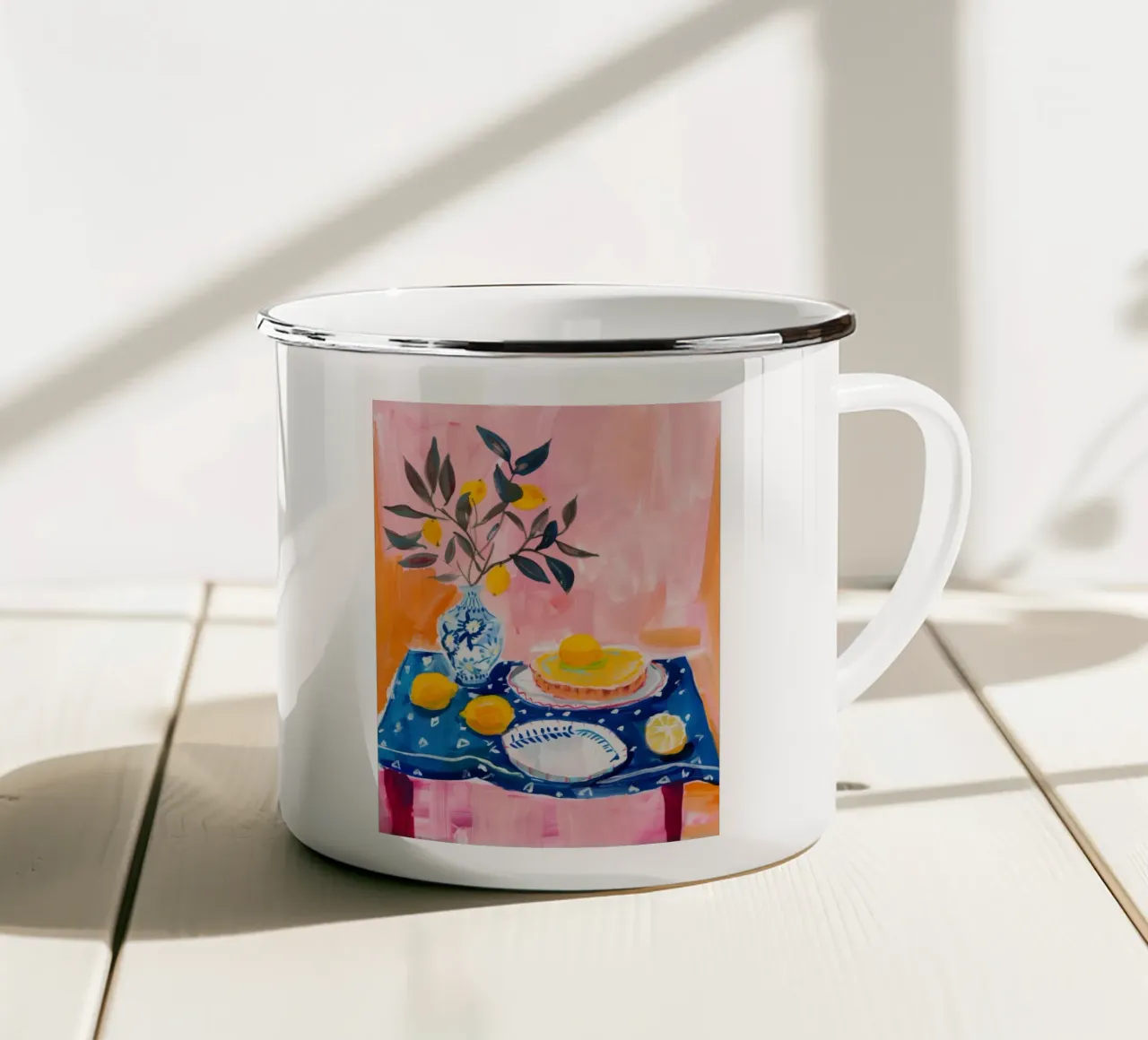 Zitrone Druck, Italien Poster, Zitrone Wandkunst Emaille Tasse von DolceVita