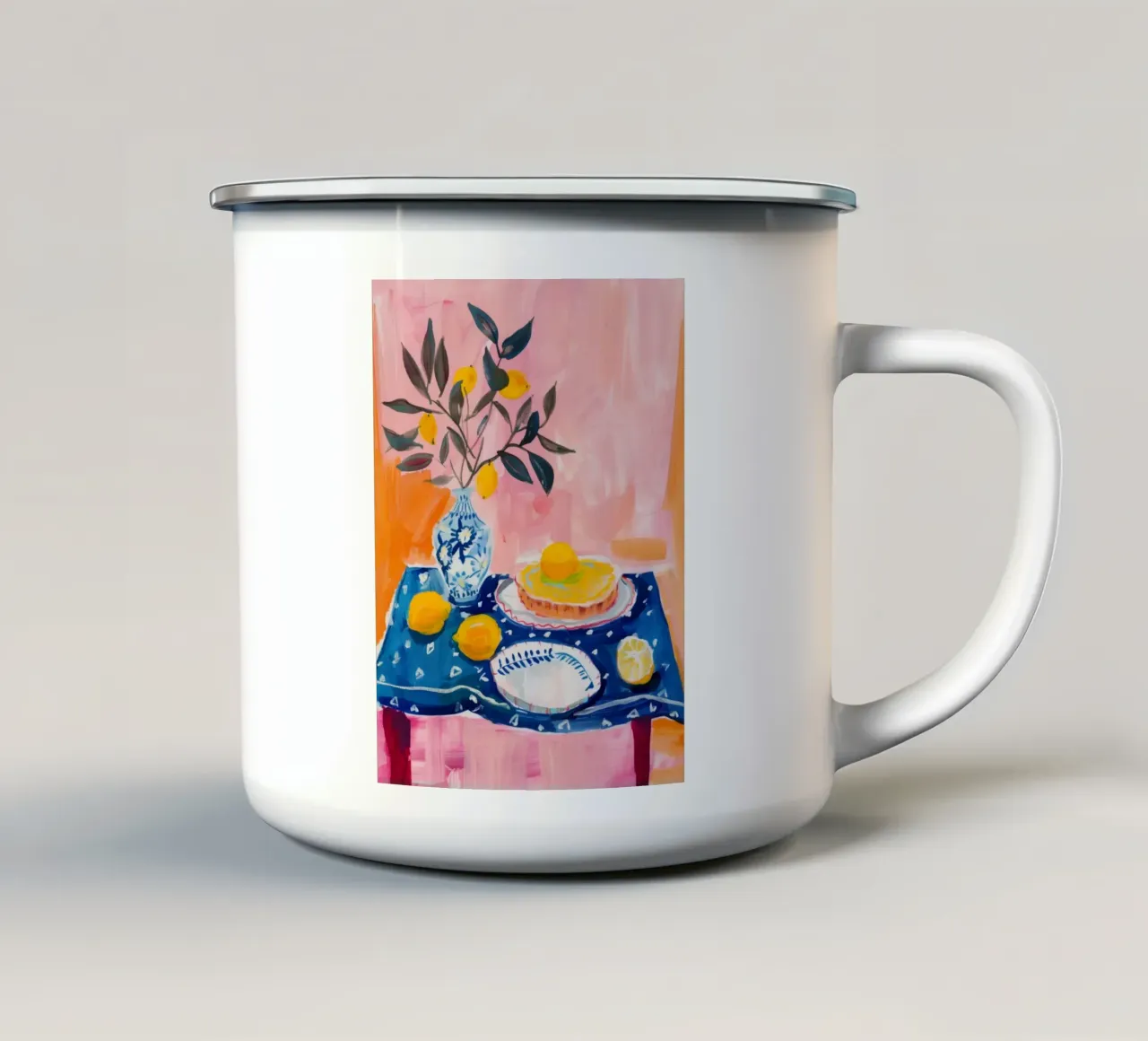 Zitrone Druck, Italien Poster, Zitrone Wandkunst Emaille Tasse von DolceVita
