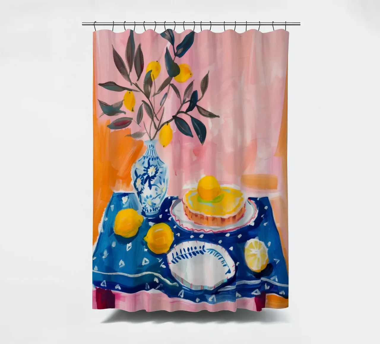 Zitrone Druck, Italien Poster, Zitrone Wandkunst Duschvorhang von DolceVita
