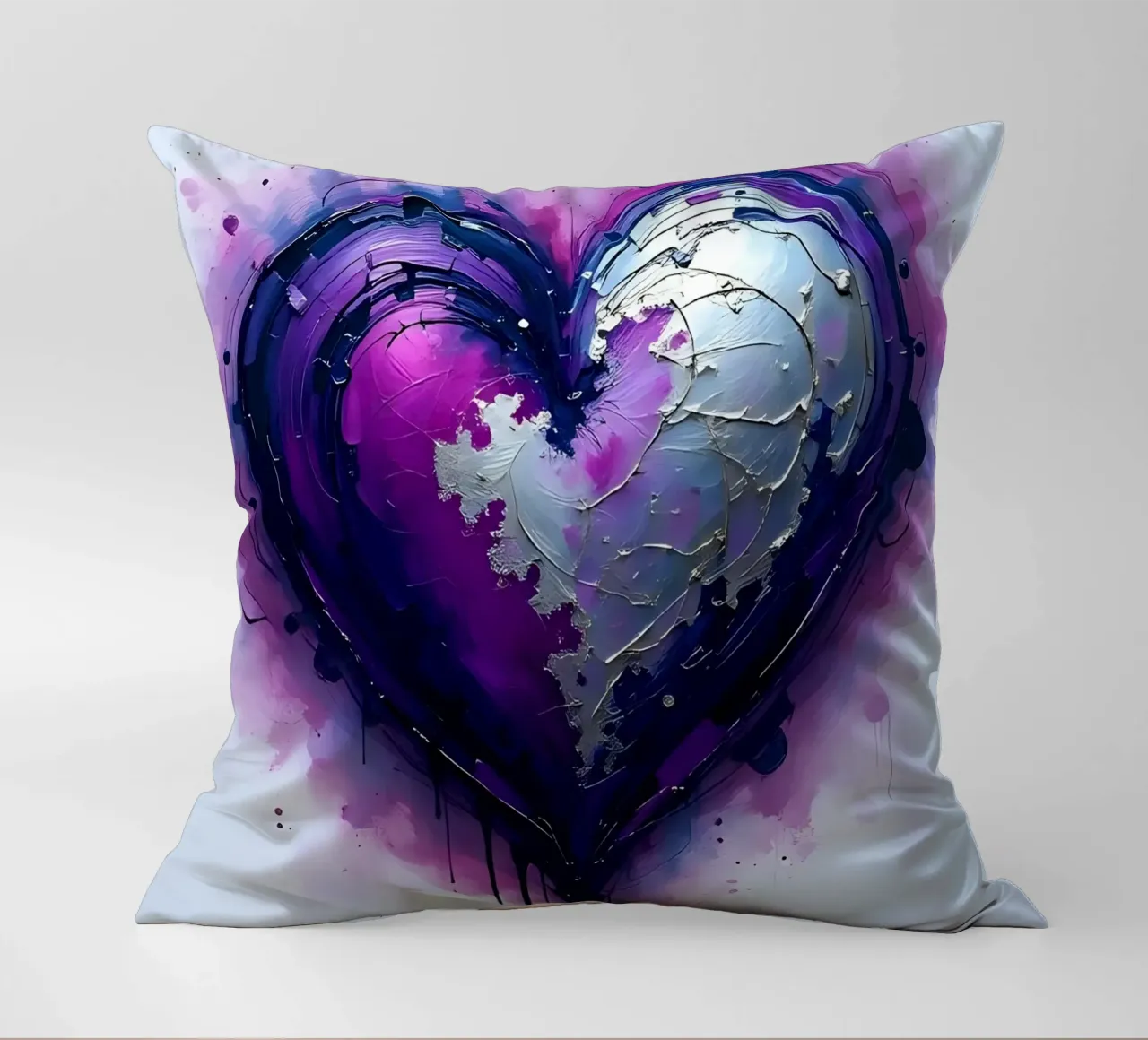 cuore_viola_argento_3 cuscino da Pink- und LoveArt by LK