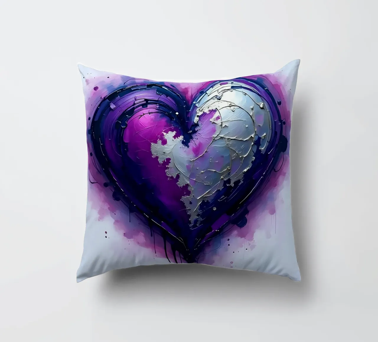 cuore_viola_argento_3 cuscino da Pink- und LoveArt by LK