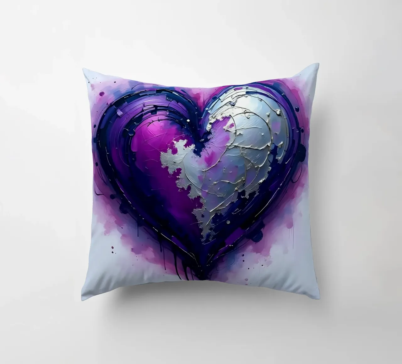 cuore_viola_argento_3 cuscino da Pink- und LoveArt by LK