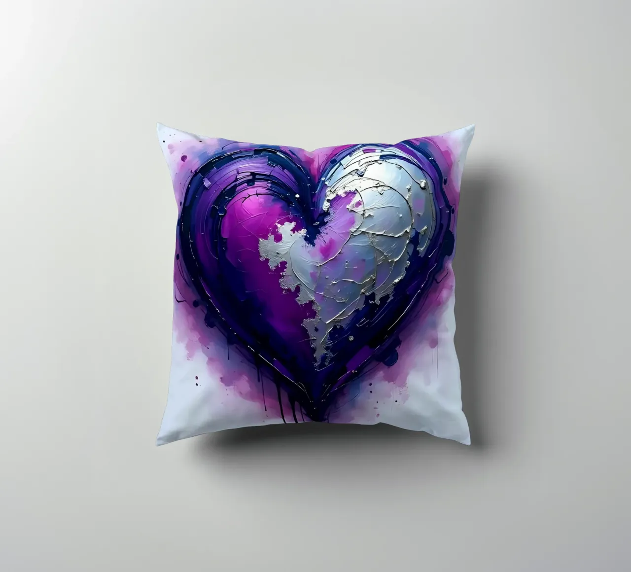 cuore_viola_argento_3 cuscino da Pink- und LoveArt by LK