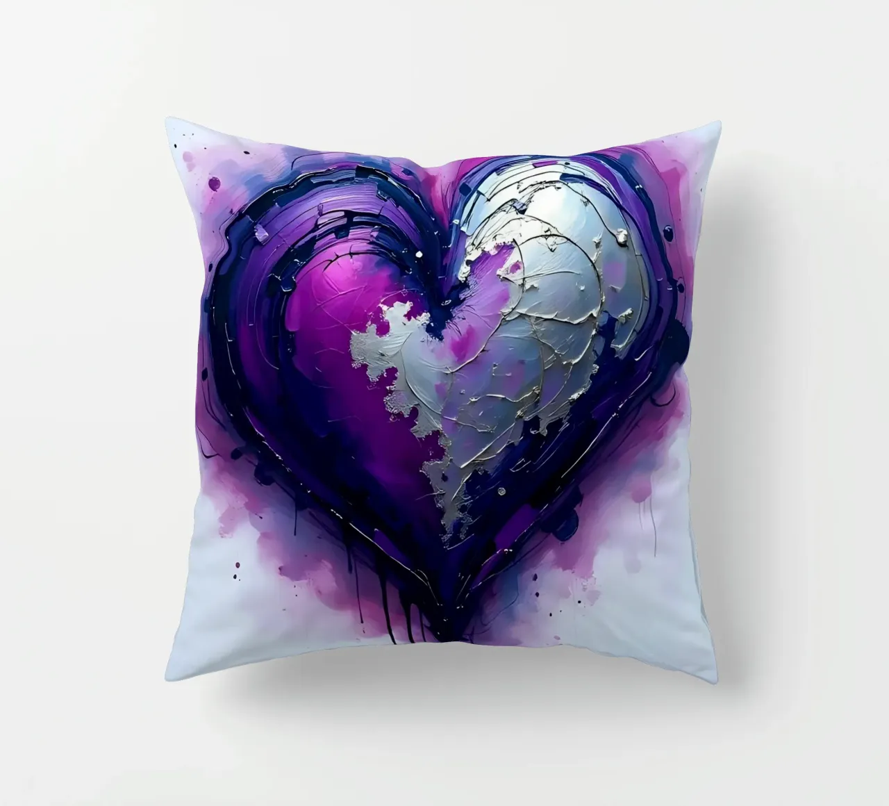 cuore_viola_argento_3 cuscino da Pink- und LoveArt by LK