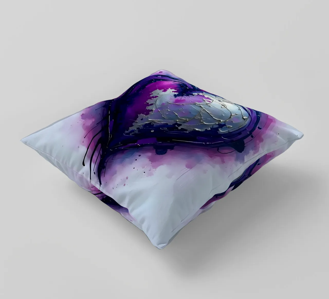 cuore_viola_argento_3 cuscino da Pink- und LoveArt by LK