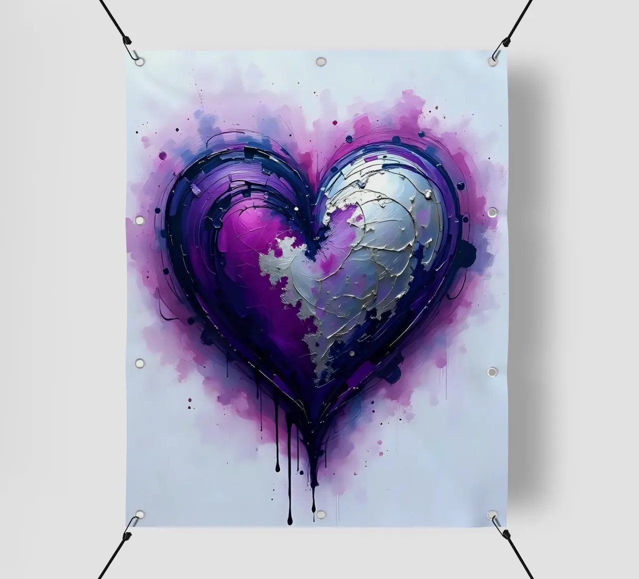 cuore_viola_argento_3 telo in pvc da Pink- und LoveArt by LK