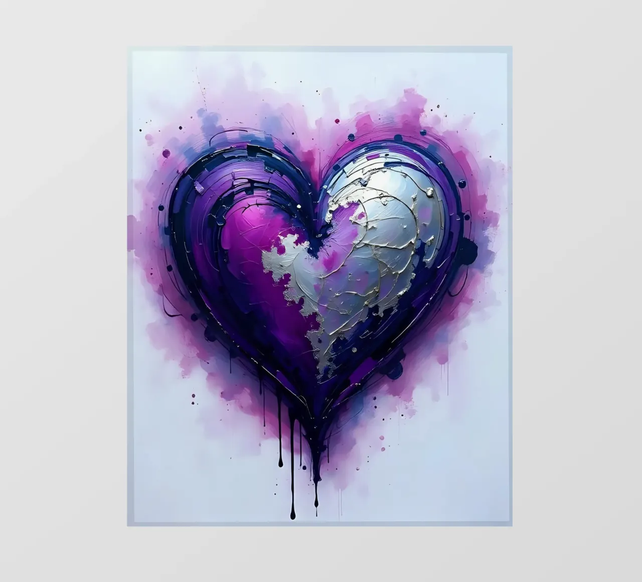 cuore_viola_argento_3 telo in pvc da Pink- und LoveArt by LK