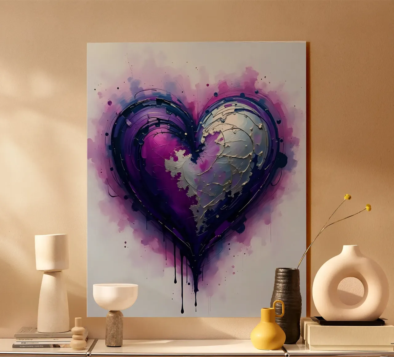 cuore_viola_argento_3 plexiglass da Pink- und LoveArt by LK