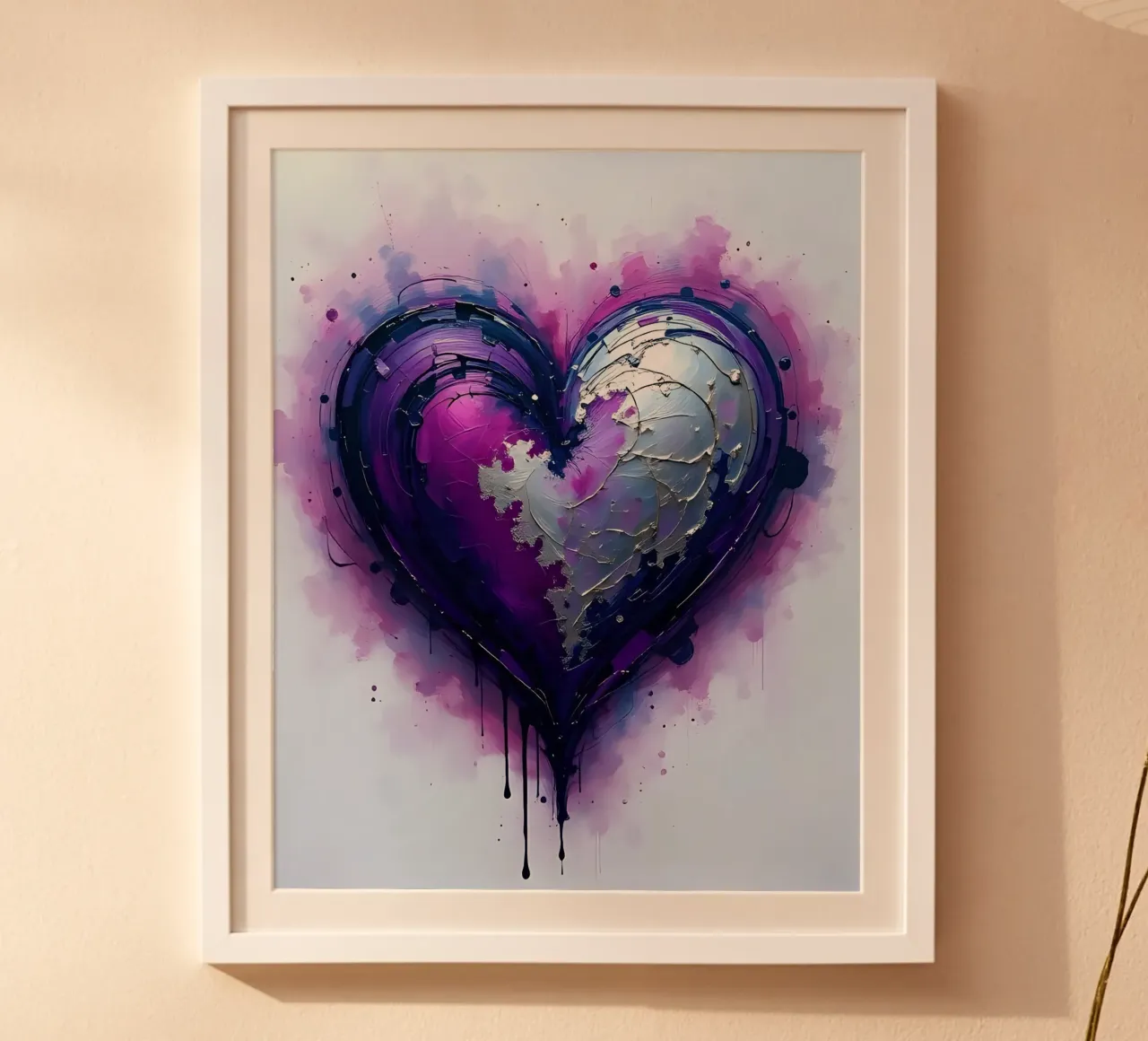 cuore_viola_argento_3 carta hahnemühle da Pink- und LoveArt by LK