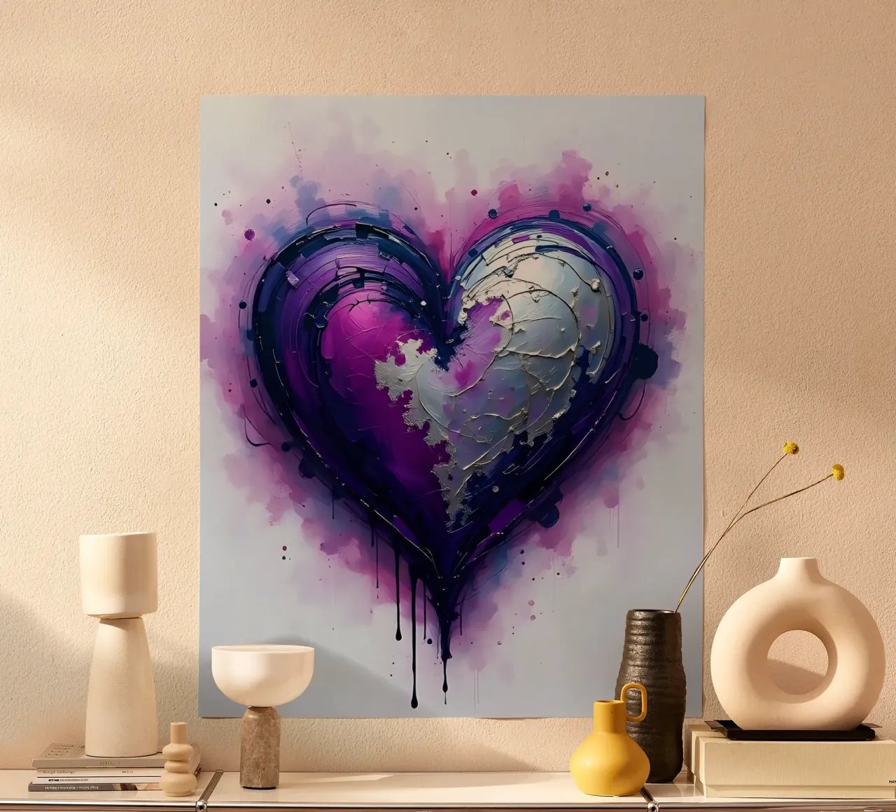 cuore_viola_argento_3 carta hahnemühle da Pink- und LoveArt by LK