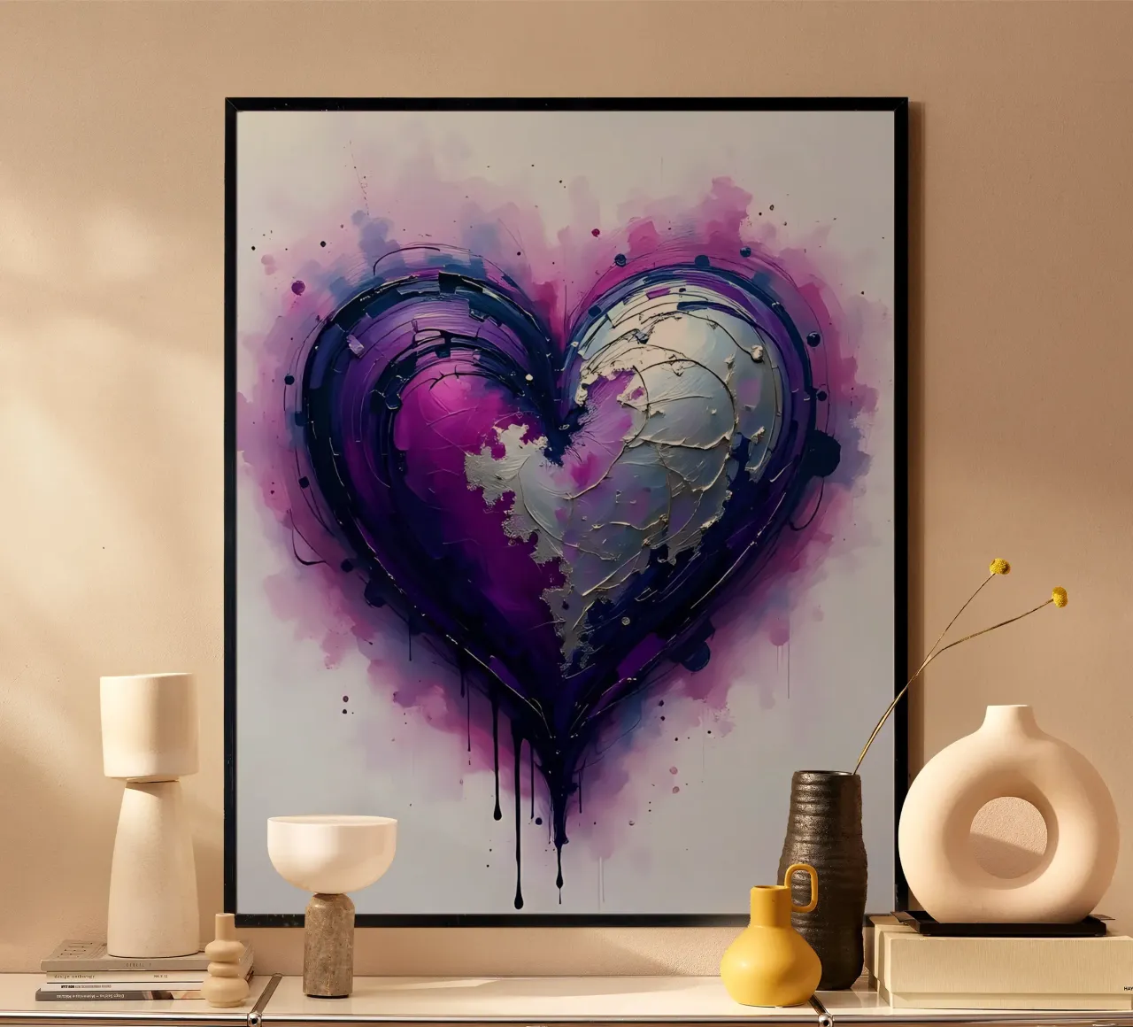 cuore_viola_argento_3 carta hahnemühle da Pink- und LoveArt by LK