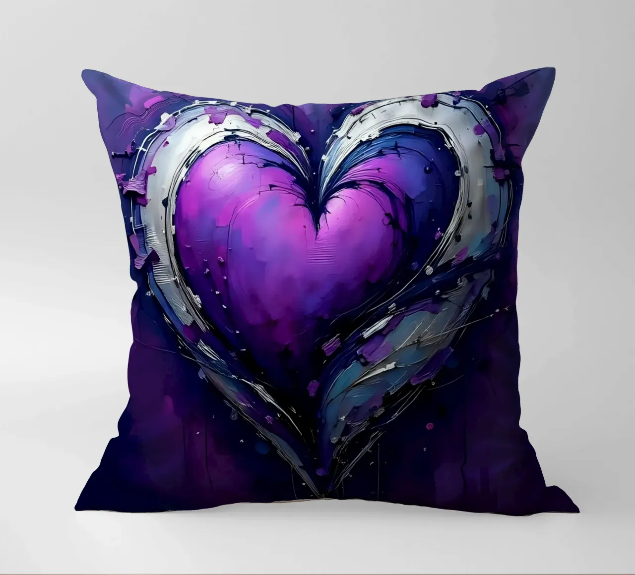 cuore_viola_argento_4 cuscino da Pink- und LoveArt by LK