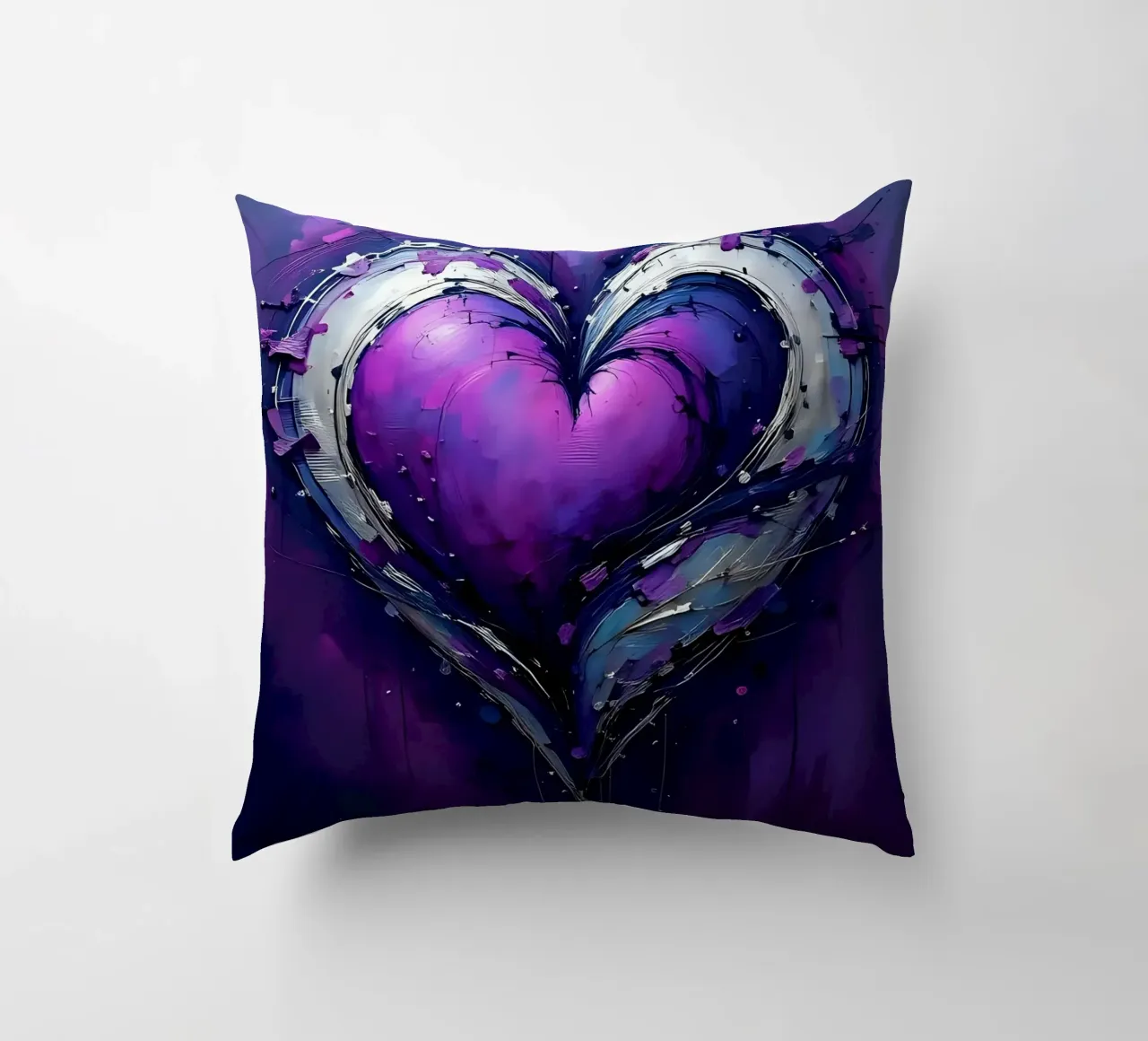 cuore_viola_argento_4 cuscino da Pink- und LoveArt by LK