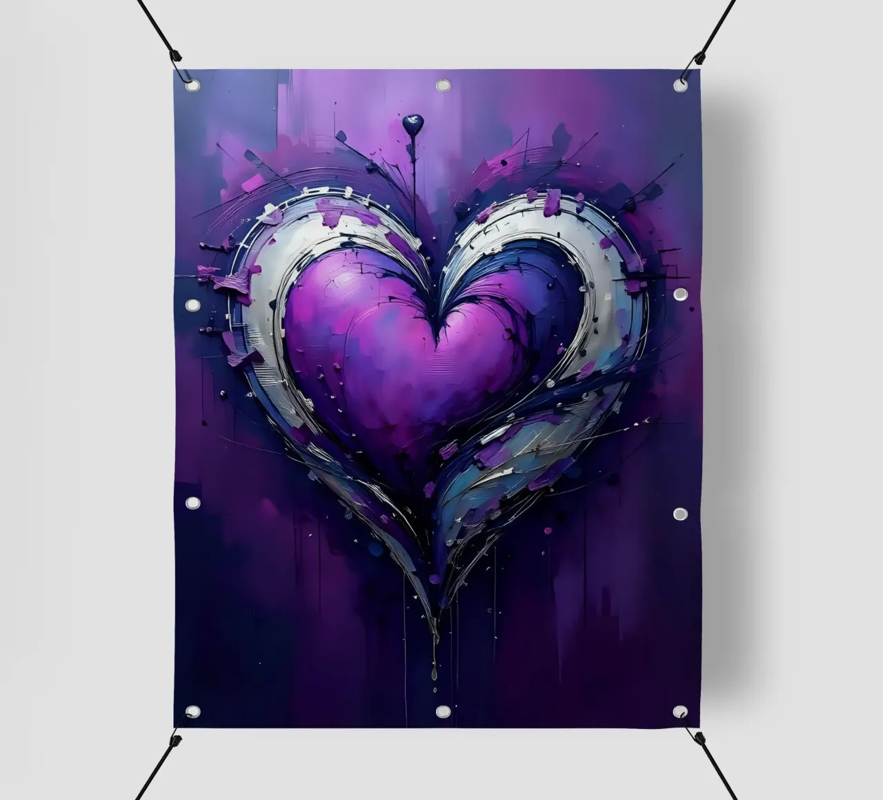 cuore_viola_argento_4 telo in pvc da Pink- und LoveArt by LK