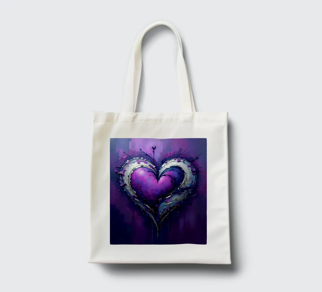 cuore_viola_argento_4 borsa in juta da Pink- und LoveArt by LK