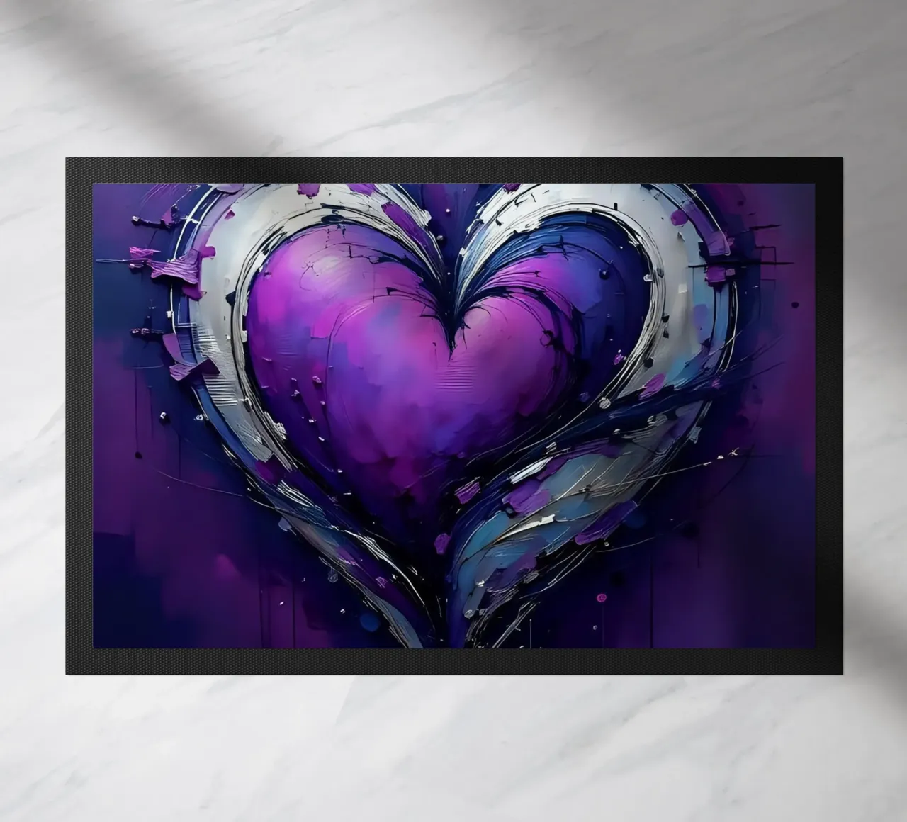cuore_viola_argento_4 zerbino da Pink- und LoveArt by LK