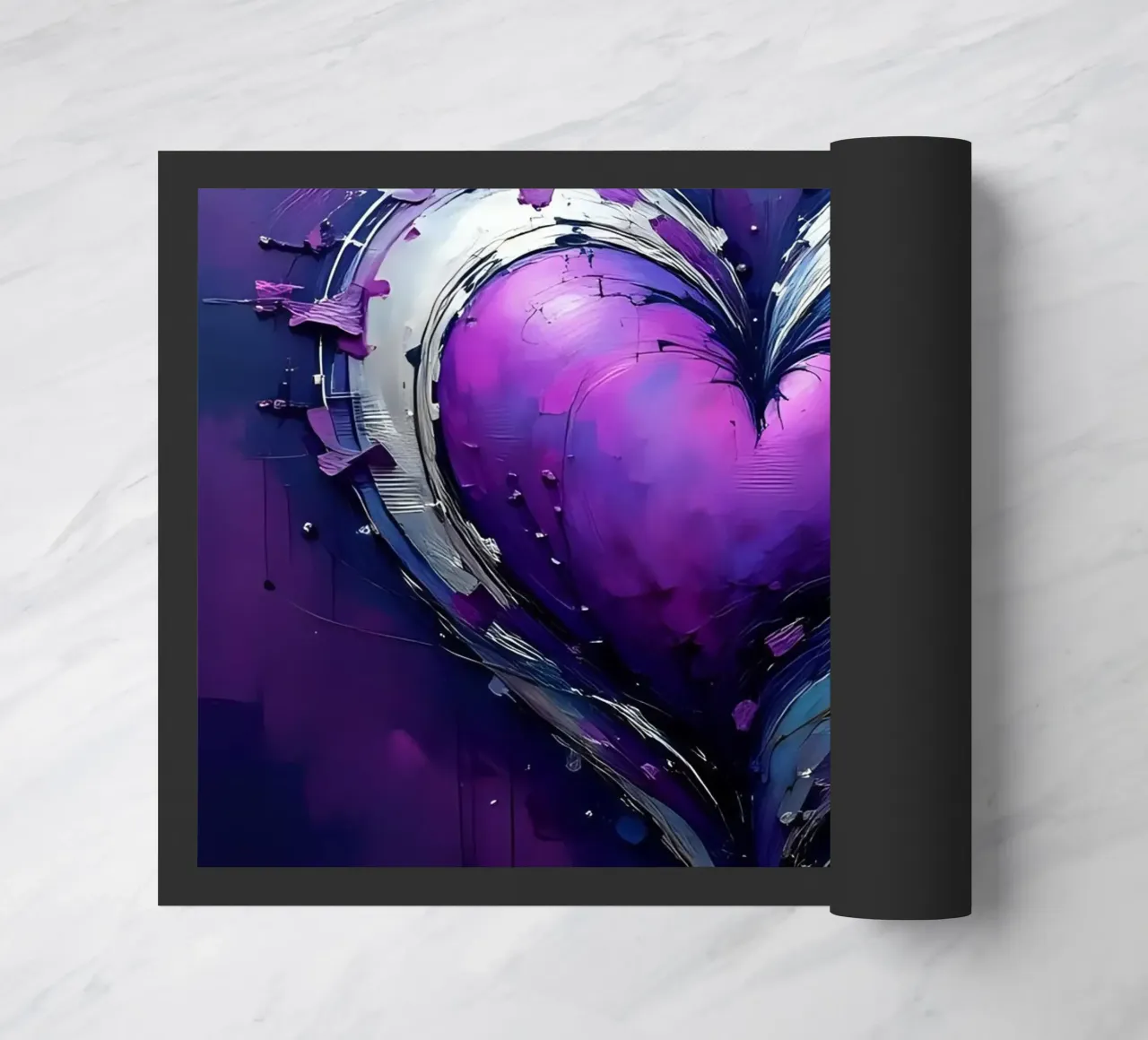 cuore_viola_argento_4 zerbino da Pink- und LoveArt by LK