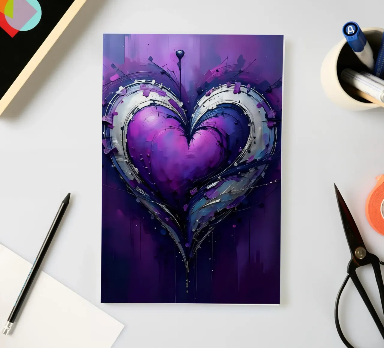 cuore_viola_argento_4 diario da Pink- und LoveArt by LK