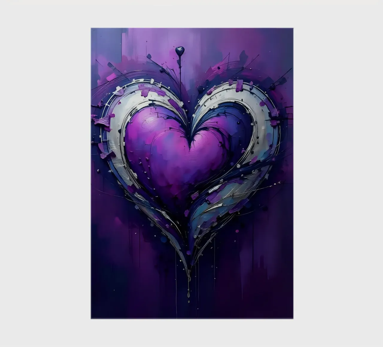 cuore_viola_argento_4 diario da Pink- und LoveArt by LK