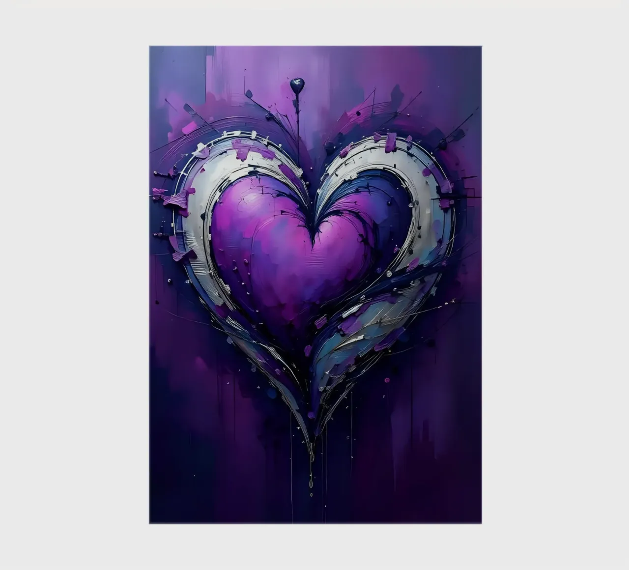 cuore_viola_argento_4 diario da Pink- und LoveArt by LK