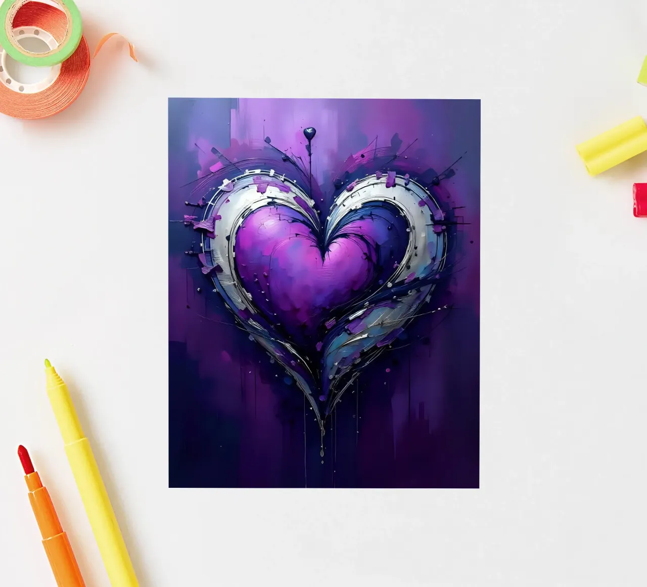 cuore_viola_argento_4 adesivo da Pink- und LoveArt by LK