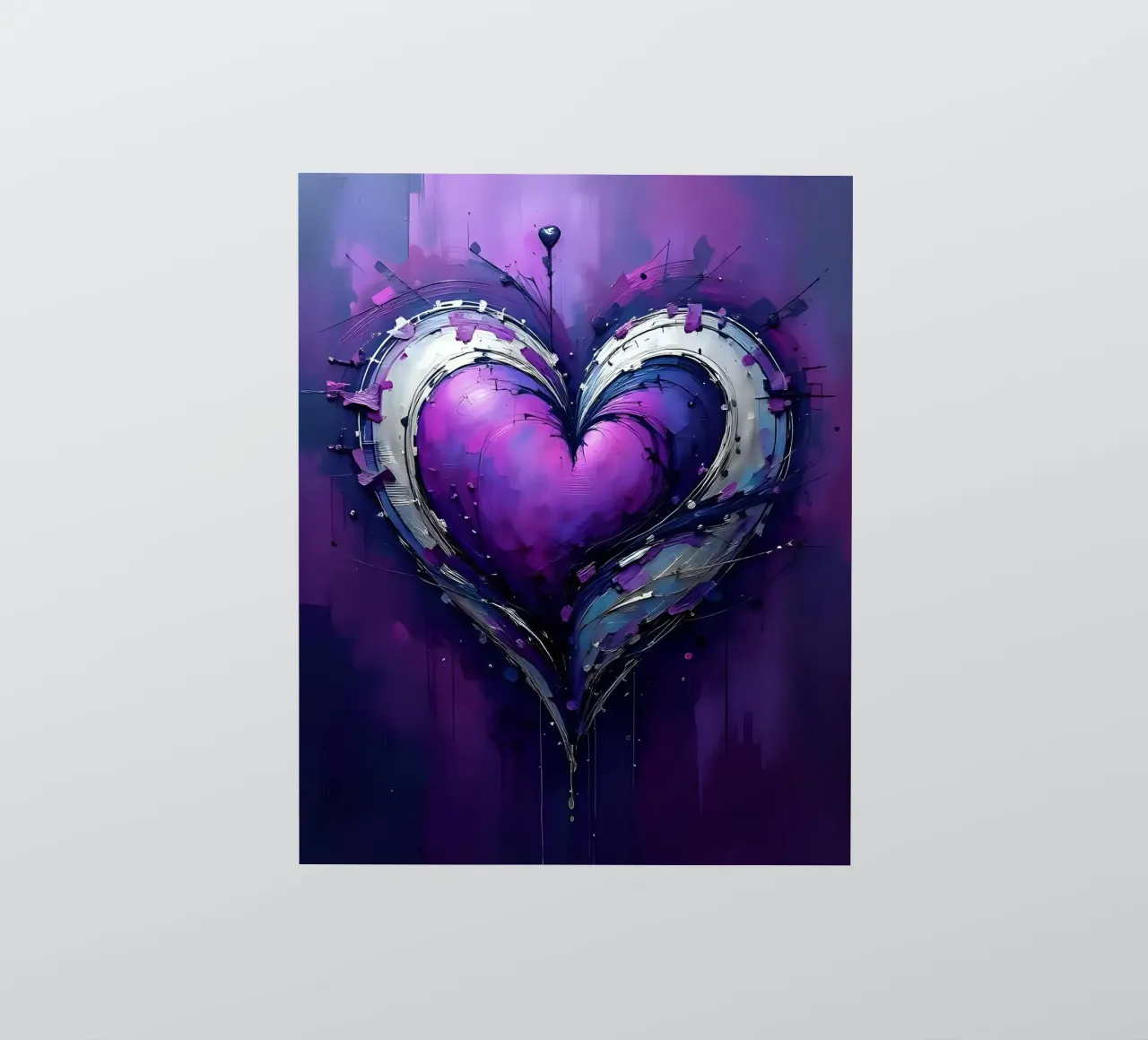 cuore_viola_argento_4 adesivo da Pink- und LoveArt by LK