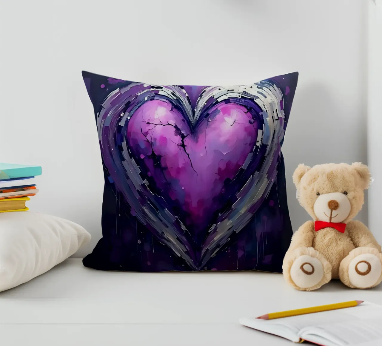 cuore_viola_argento_5 cuscino da Pink- und LoveArt by LK