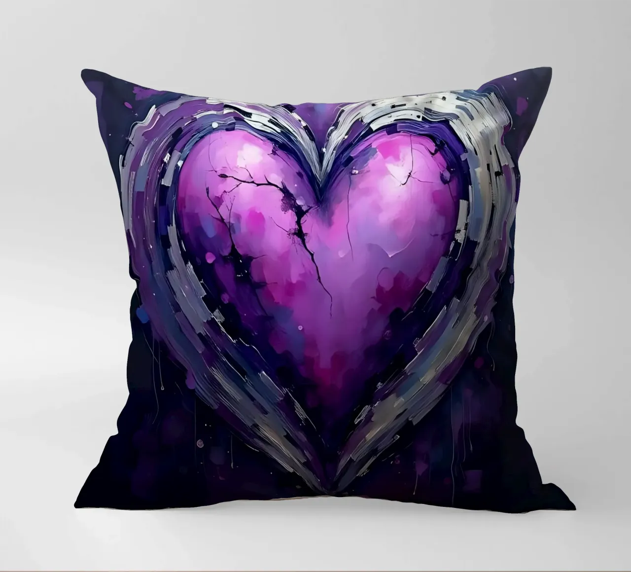 cuore_viola_argento_5 cuscino da Pink- und LoveArt by LK